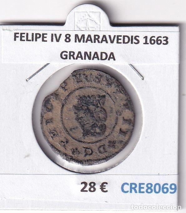 Monete da Spagna: CRE8069 MONEDA ESPA&Ntilde;A FELIPE IV 8 MARAVEDIS 1663 GRANADA