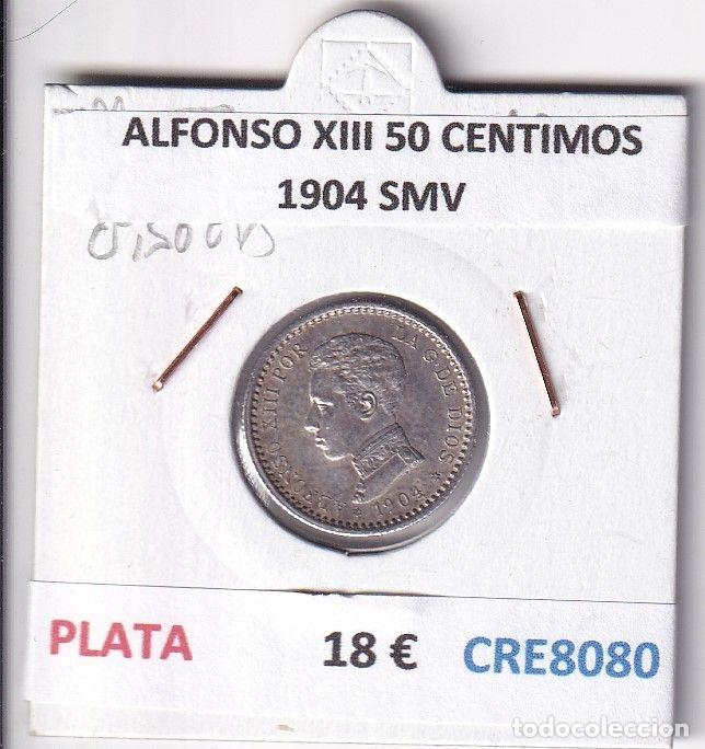Monedas de Espa&ntilde;a: CRE8080 MONEDA ESPA&Ntilde;A ALFONSO XIII 50 CENTIMOS 1904 SMV PLATA