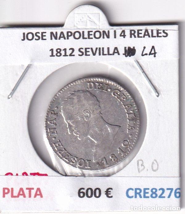 Coins of Spain: CRE8276 MONEDA ESPA&Ntilde;A JOSE NAPOLEON I 4 REALES 1812 SEVILLA LA PLATA