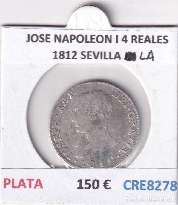 Coins of Spain: CRE8278 MONEDA ESPA&Ntilde;A JOSE NAPOLEON I 4 REALES 1812 SEVILLA LA PLATA