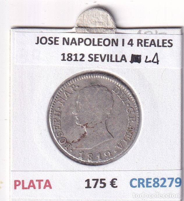 Coins of Spain: CRE8279 MONEDA ESPA&Ntilde;A JOSE NAPOLEON I 4 REALES 1812 SEVILLA LA PLATA