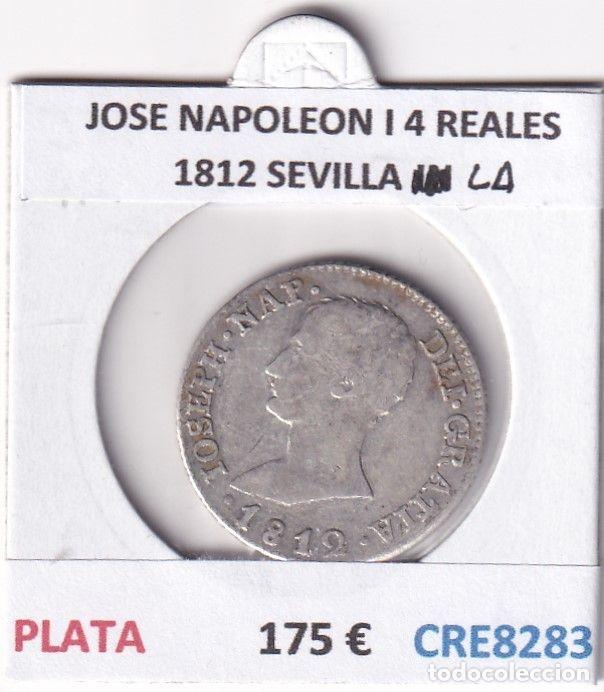 Coins of Spain: CRE8283 MONEDA ESPA&Ntilde;A JOSE NAPOLEON I 4 REALES 1812 SEVILLA LA PLATA