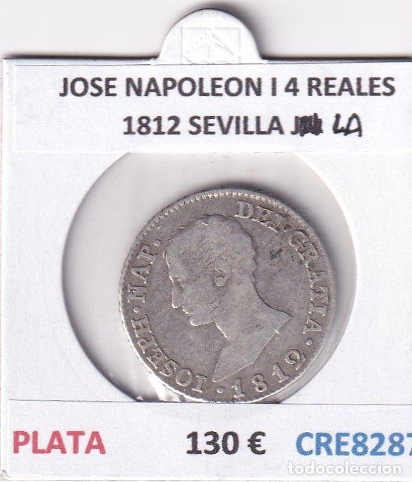 Coins of Spain: CRE8287 MONEDA ESPA&Ntilde;A JOSE NAPOLEON I 4 REALES 1812 SEVILLA LA PLATA