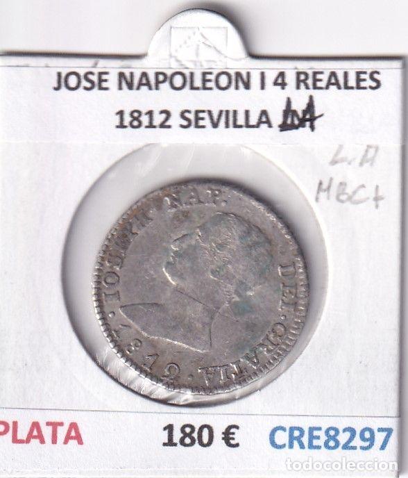 Coins of Spain: CRE8297 MONEDA ESPA&Ntilde;A JOSE NAPOLEON I 4 REALES 1812 SEVILLA LA PLATA