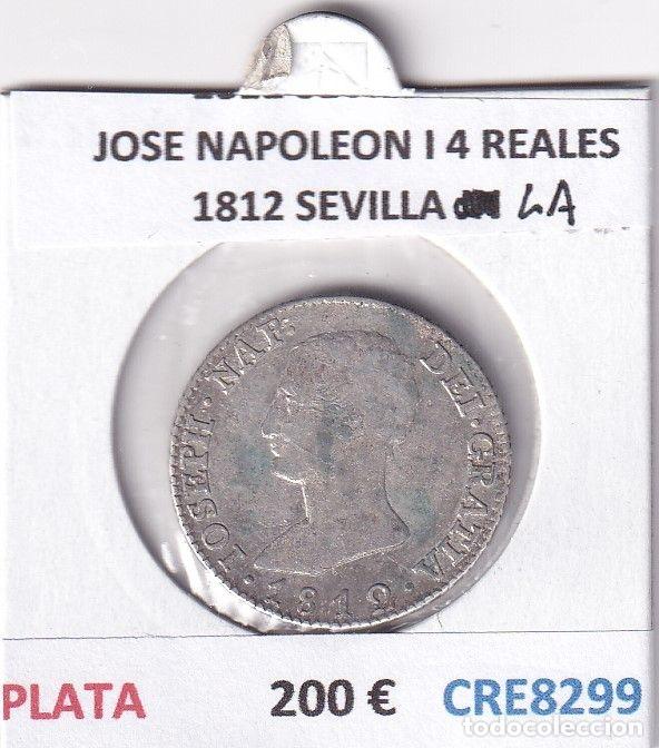 Coins of Spain: CRE8299 MONEDA ESPA&Ntilde;A JOSE NAPOLEON I 4 REALES 1812 SEVILLA LA PLATA