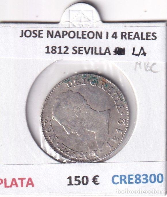 Monete da Spagna: CRE8300 MONEDA ESPA&Ntilde;A JOSE NAPOLEON I 4 REALES 1812 SEVILLA LA PLATA