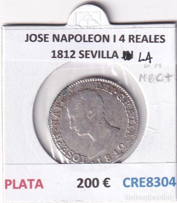 Monete da Spagna: CRE8304 MONEDA ESPA&Ntilde;A JOSE NAPOLEON I 4 REALES 1812 SEVILLA LA PLATA