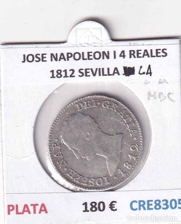 Monete da Spagna: CRE8305 MONEDA ESPA&Ntilde;A JOSE NAPOLEON I 4 REALES 1812 SEVILLA LA PLATA