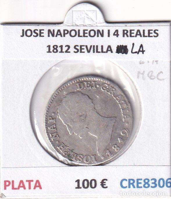 Monete da Spagna: CRE8306 MONEDA ESPA&Ntilde;A JOSE NAPOLEON I 4 REALES 1812 SEVILLA LA PLATA