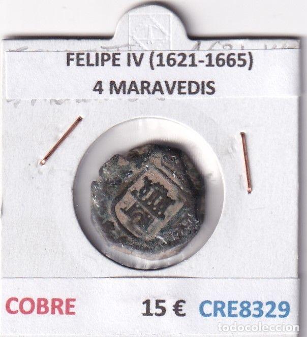 Monete da Spagna: CRE8329 MONEDA ESPA&Ntilde;A FELIPE IV (1621-1665) 4 MARAVEDIS COBRE