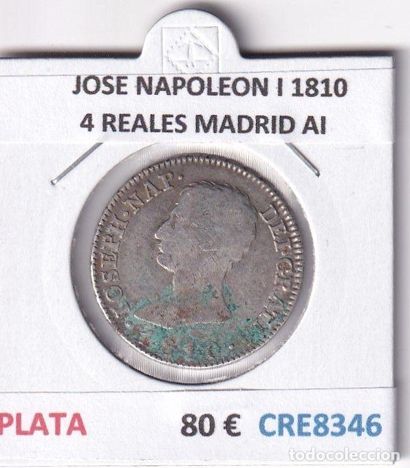 Coins of Spain: CRE8346 MONEDA ESPA&Ntilde;A JOSE NAPOLEON I 1810 4 REALES MADRID AI PLATA