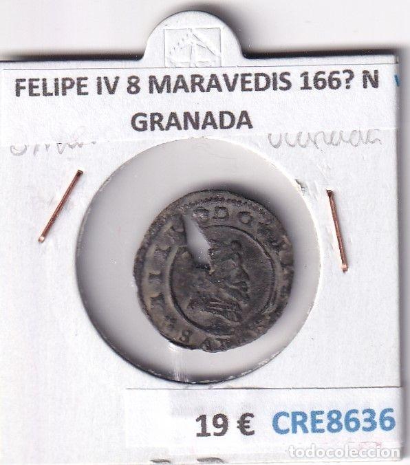 Monnaies d'Espagne: CRE8636 MONEDA ESPA&Ntilde;A FELIPE IV 8 MARAVEDIS 166? N GRANADA