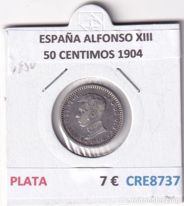 Monedas de Espa&ntilde;a: CRE8737 MONEDA ESPA&Ntilde;A ALFONSO XIII 50 CENTIMOS 1904 PLATA