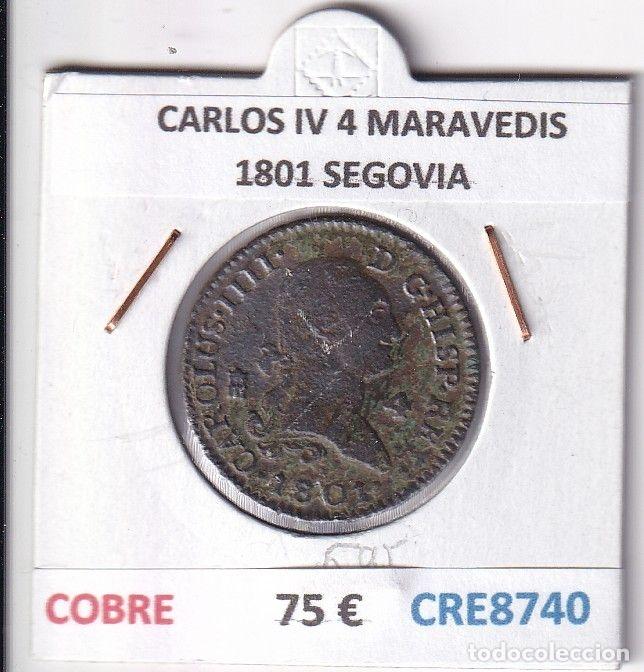 Monete da Spagna: CRE8740 MONEDA ESPA&Ntilde;A CARLOS IV 4 MARAVEDIS 1801 S COBRE