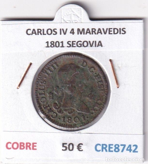 Monete da Spagna: CRE8742 MONEDA ESPA&Ntilde;A CARLOS IV 4 MARAVEDIS 1801 S COBRE