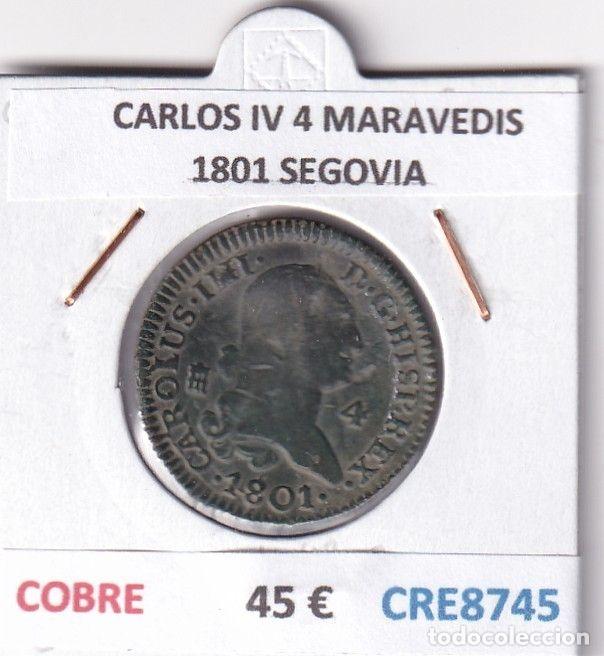 Monedas de Espa&ntilde;a: CRE8745 MONEDA ESPA&Ntilde;A CARLOS IV 4 MARAVEDIS 1801 S COBRE