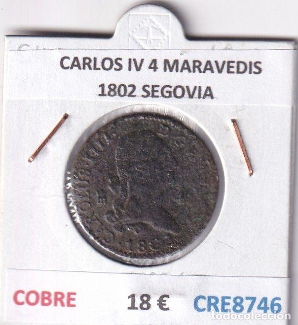 Monedas de Espa&ntilde;a: CRE8746 MONEDA ESPA&Ntilde;A CARLOS IV 4 MARAVEDIS 1802 S COBRE