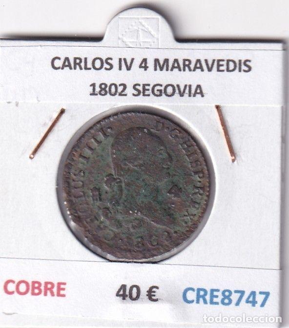 Monedas de Espa&ntilde;a: CRE8747 MONEDA ESPA&Ntilde;A CARLOS IV 4 MARAVEDIS 1802 S COBRE