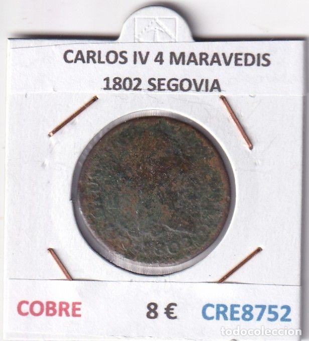 Monedas de Espa&ntilde;a: CRE8752 MONEDA ESPA&Ntilde;A CARLOS IV 4 MARAVEDIS 1802 S COBRE