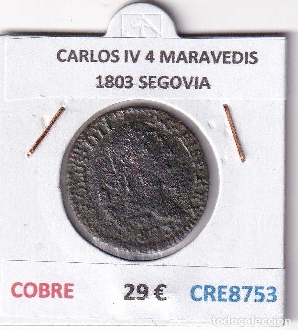 Monedas de Espa&ntilde;a: CRE8753 MONEDA ESPA&Ntilde;A CARLOS IV 4 MARAVEDIS 1803 S COBRE