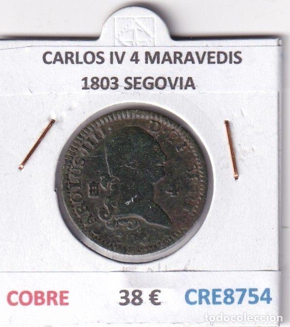 Monedas de Espa&ntilde;a: CRE8754 MONEDA ESPA&Ntilde;A CARLOS IV 4 MARAVEDIS 1803 S COBRE