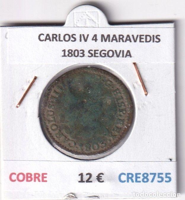 Monedas de Espa&ntilde;a: CRE8755 MONEDA ESPA&Ntilde;A CARLOS IV 4 MARAVEDIS 1803 S COBRE