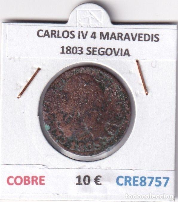 Monedas de Espa&ntilde;a: CRE8757 MONEDA ESPA&Ntilde;A CARLOS IV 4 MARAVEDIS 1803 S COBRE