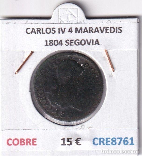Monedas de Espa&ntilde;a: CRE8761 MONEDA ESPA&Ntilde;A CARLOS IV 4 MARAVEDIS 1804 S COBRE