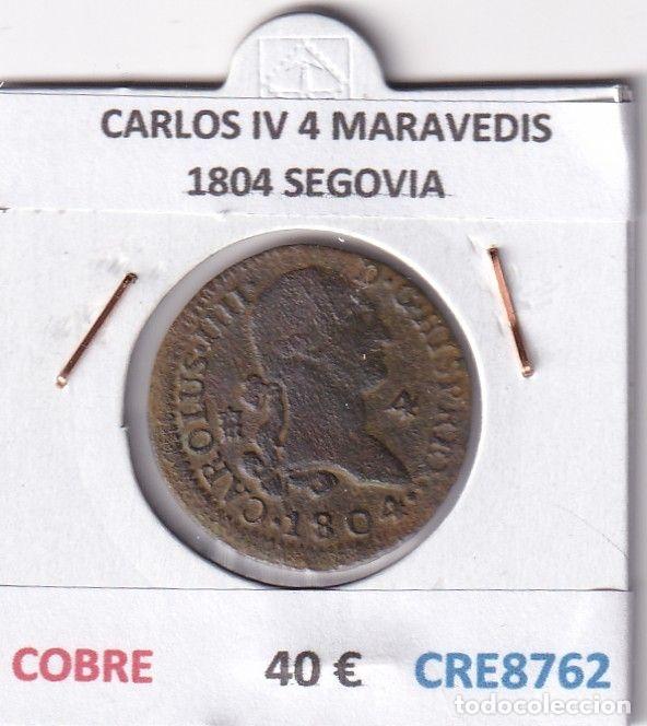 Monedas de Espa&ntilde;a: CRE8762 MONEDA ESPA&Ntilde;A CARLOS IV 4 MARAVEDIS 1804 S COBRE