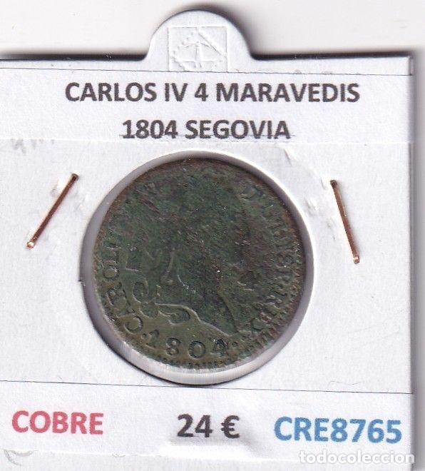 Monedas de Espa&ntilde;a: CRE8765 MONEDA ESPA&Ntilde;A CARLOS IV 4 MARAVEDIS 1804 S COBRE