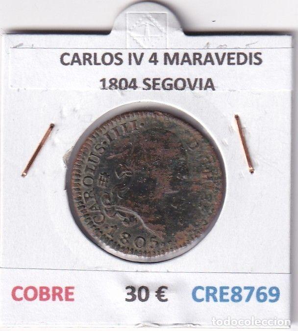 Monedas de Espa&ntilde;a: CRE8769 MONEDA ESPA&Ntilde;A CARLOS IV 4 MARAVEDIS 1804 S COBRE