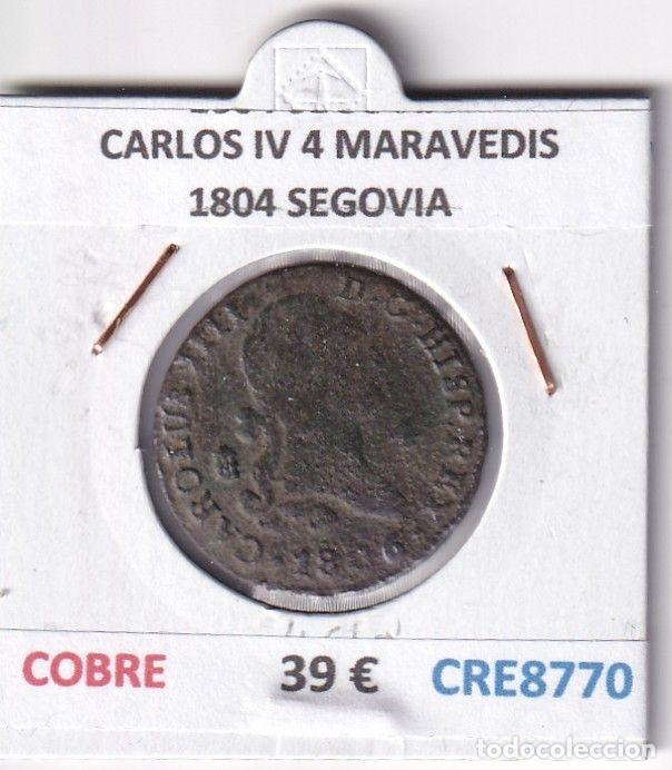 Monedas de Espa&ntilde;a: CRE8770 MONEDA ESPA&Ntilde;A CARLOS IV 4 MARAVEDIS 1804 S COBRE