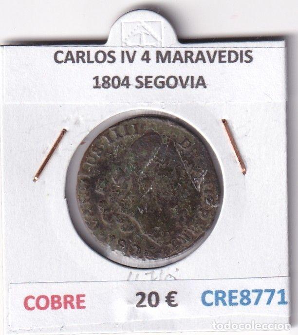 Monedas de Espa&ntilde;a: CRE8771 MONEDA ESPA&Ntilde;A CARLOS IV 4 MARAVEDIS 1804 S COBRE
