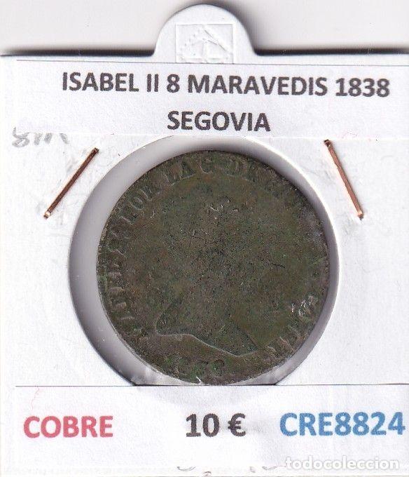 Monedas de Espa&ntilde;a: CRE8824 MONEDA ESPA&Ntilde;A ISABEL II 8 MARAVEDIS 1838 SEGOVIA COBRE