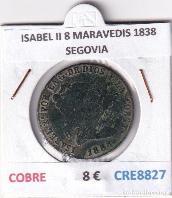 Monedas de Espa&ntilde;a: CRE8827 MONEDA ESPA&Ntilde;A ISABEL II 8 MARAVEDIS 1838 SEGOVIA COBRE