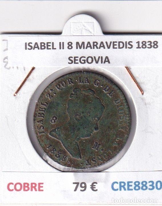 Monedas de Espa&ntilde;a: CRE8830 MONEDA ESPA&Ntilde;A ISABEL II 8 MARAVEDIS 1838 SEGOVIA COBRE