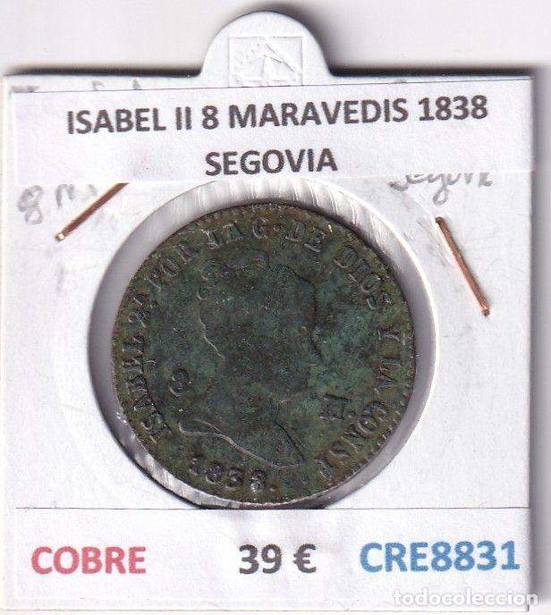 Monedas de Espa&ntilde;a: CRE8831 MONEDA ESPA&Ntilde;A ISABEL II 8 MARAVEDIS 1838 SEGOVIA COBRE