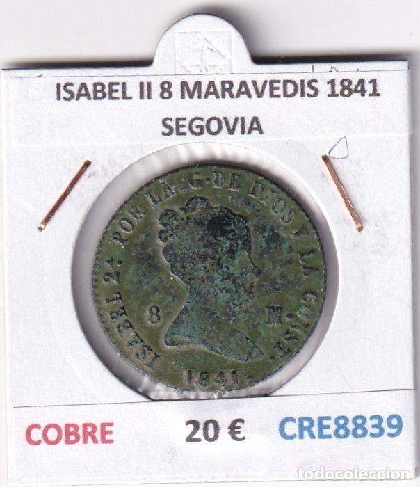 Monedas de Espa&ntilde;a: CRE8839 MONEDA ESPA&Ntilde;A ISABEL II 8 MARAVEDIS 1841 SEGOVIA COBRE
