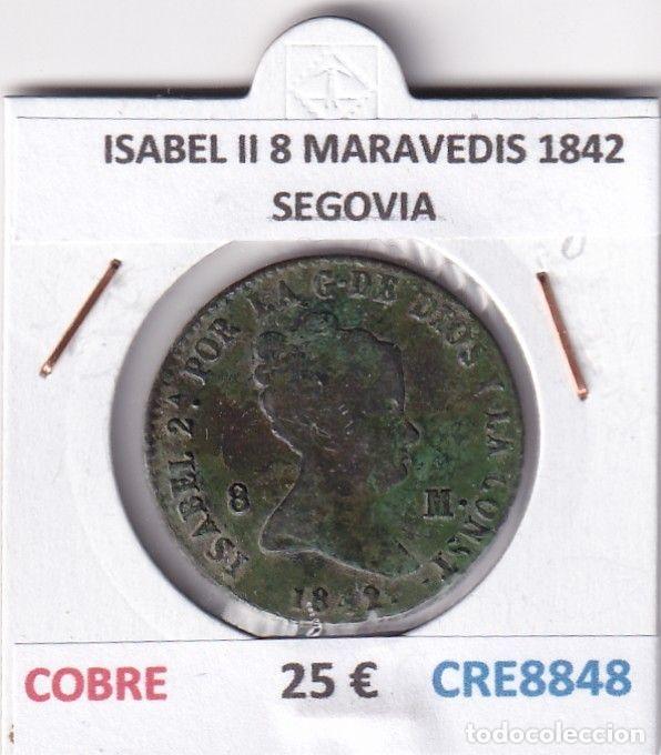 Monedas de Espa&ntilde;a: CRE8848 MONEDA ESPA&Ntilde;A ISABEL II 8 MARAVEDIS 1842 SEGOVIA COBRE