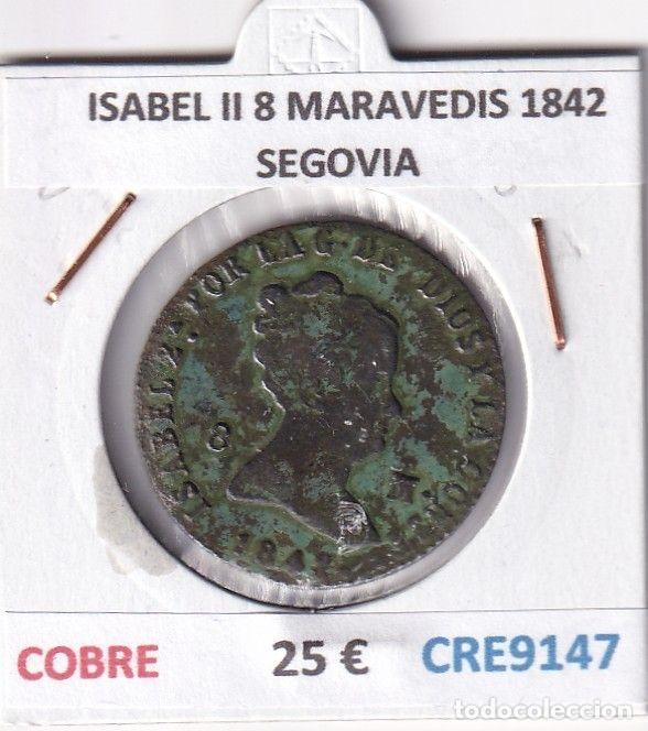 M&uuml;nzen von Spanien: CRE9147 MONEDA ESPA&Ntilde;A ISABEL II 8 MARAVEDIS 1842 SEGOVIA COBRE