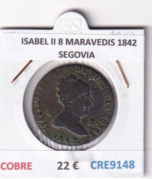 M&uuml;nzen von Spanien: CRE9148 MONEDA ESPA&Ntilde;A ISABEL II 8 MARAVEDIS 1842 SEGOVIA COBRE