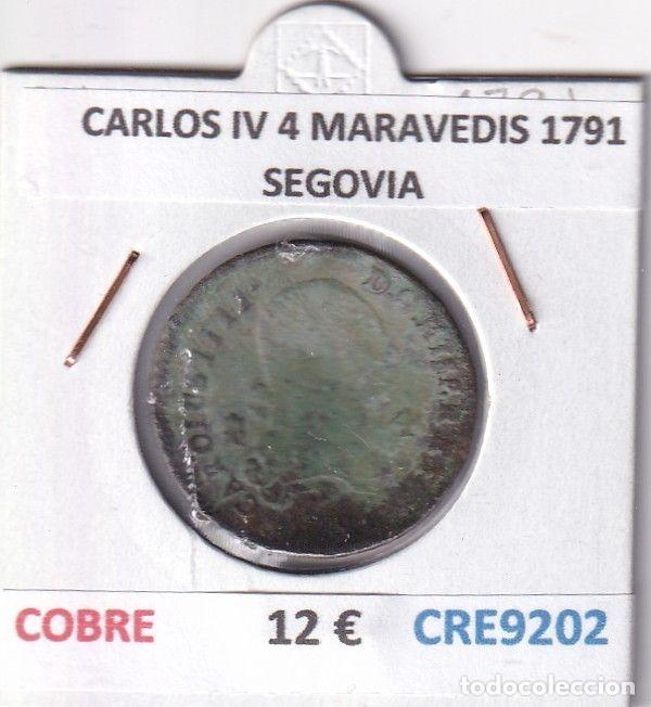 Monedas de Espa&ntilde;a: CRE9202 MONEDA ESPA&Ntilde;A CARLOS IV 4 MARAVEDIS 1791 SEGOVIA COBRE