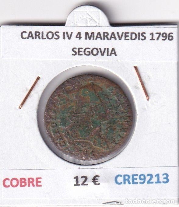 Monedas de Espa&ntilde;a: CRE9213 MONEDA ESPA&Ntilde;A CARLOS IV 4 MARAVEDIS 1796 SEGOVIA COBRE