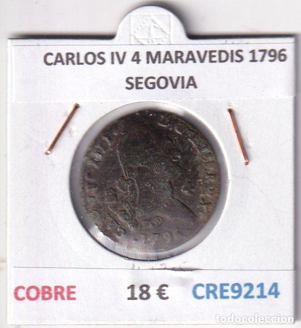 Monedas de Espa&ntilde;a: CRE9214 MONEDA ESPA&Ntilde;A CARLOS IV 4 MARAVEDIS 1796 SEGOVIA COBRE