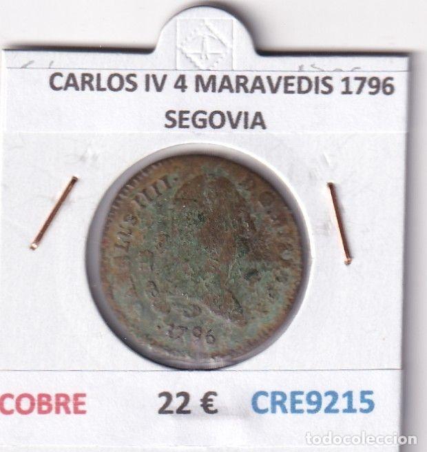 Monedas de Espa&ntilde;a: CRE9215 MONEDA ESPA&Ntilde;A CARLOS IV 4 MARAVEDIS 1796 SEGOVIA COBRE
