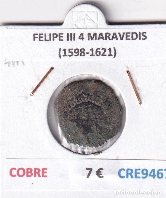 Monedas de Espa&ntilde;a: CRE9467 MONEDA ESPA&Ntilde;A FELIPE III 4 MARAVEDIS (1598-1621) COBRE