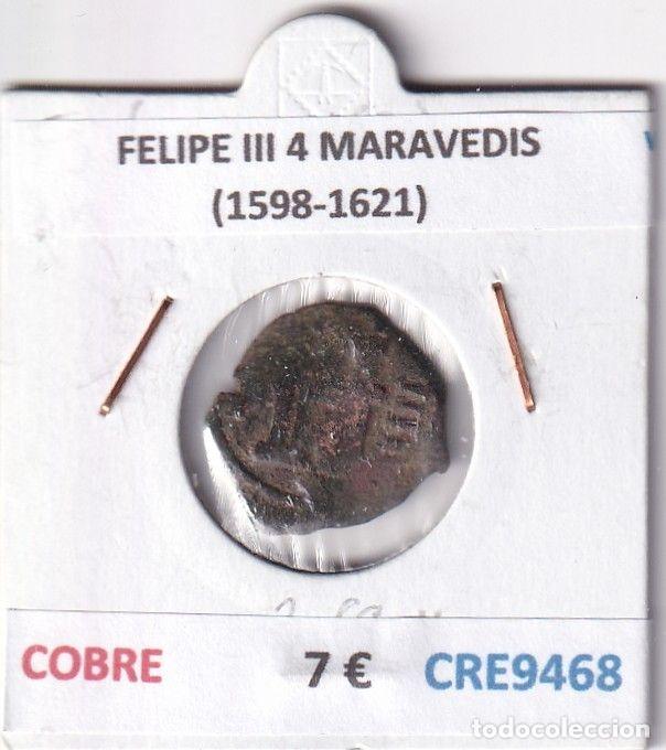 Monedas de Espa&ntilde;a: CRE9468 MONEDA ESPA&Ntilde;A FELIPE III 4 MARAVEDIS (1598-1621) COBRE