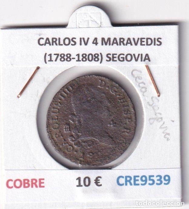 Monedas de Espa&ntilde;a: CRE9539 MONEDA ESPA&Ntilde;A CARLOS IV 4 MARAVEDIS (1788-1808) SEGOVIA COBRE