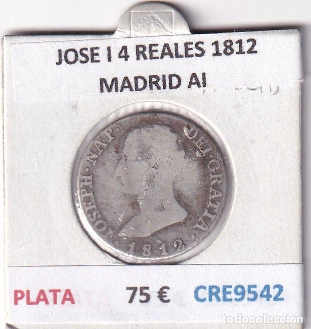 Monedas de Espa&ntilde;a: CRE9542 MONEDA ESPA&Ntilde;A JOSE NAPOLEON 4 REALES 1812 MADRID AIPLATA