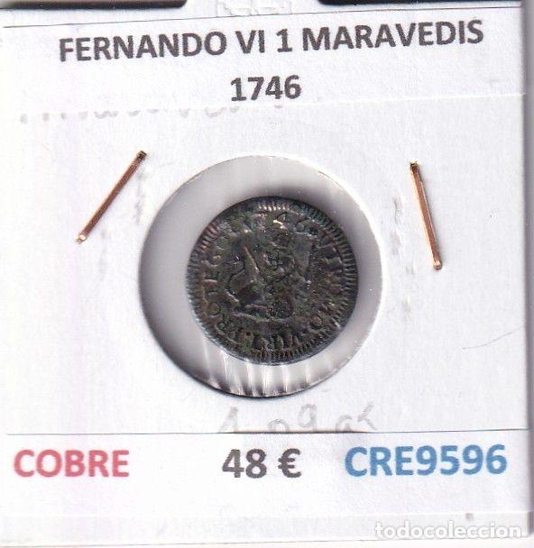Coins of Spain: CRE9596 MONEDA ESPA&Ntilde;A FERNANDO VI 1 MARAVEDIS 1746 COBRE